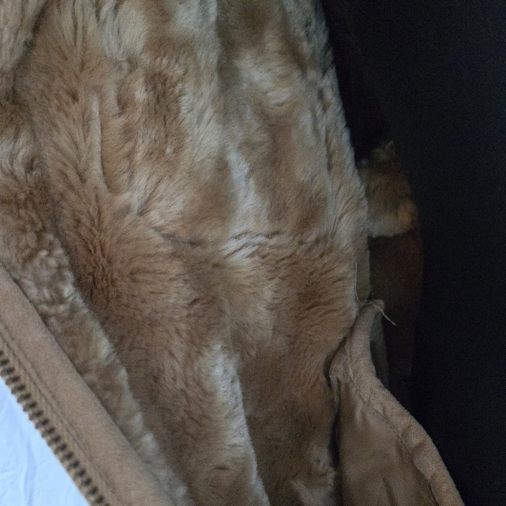 Vintage Faux Suede Fuzzy Lining Bomber Jacket EUC - Picture 5 of 13